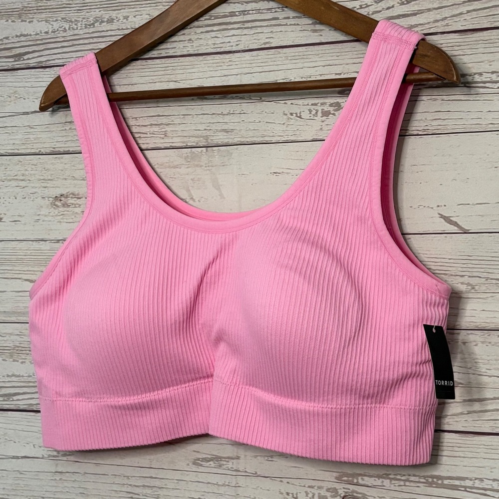 Torrid Pink Frosting Ribbed Seamless Scoop Bralette Size 4 New NWT - Picture 2 of 4